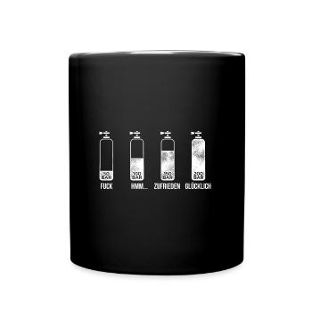 Tauchen Taucherflasche Luftdruck Tauchen Scuba Unt - Tasse einfarbig - Schwarz - Vorne