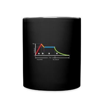 Synthesizer Modular Waveform DJ Gift - Full Colour Mug - black - Front