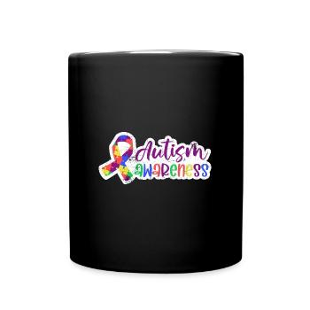 AUTISMUS BEWUSSTSEIN ADS LIEBE BEGABT SPRUCH MOTIV - Tasse einfarbig - Schwarz - Vorne