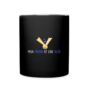Mein Freund ist eine 10/10 - Tasse einfarbig - Schwarz - Vorne