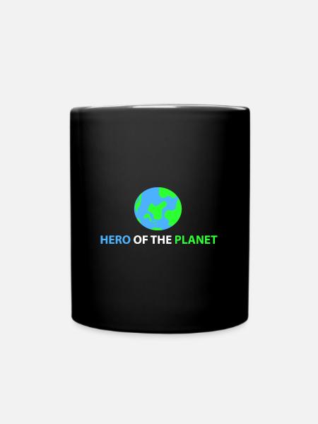 Held des Planeten - Tasse einfarbig - Schwarz