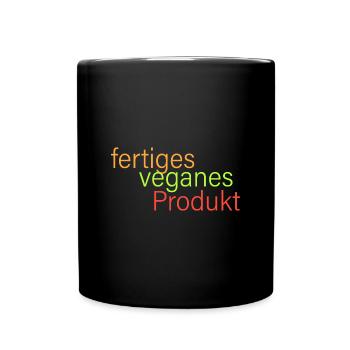 fertiges veganes Produkt - Tasse einfarbig - Schwarz - Vorne