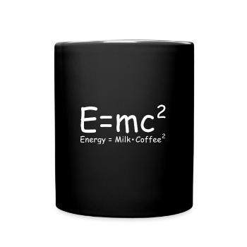 Kaffee | Relativitätstheorie, lustige Sprüche - Tasse einfarbig - Schwarz - Vorne