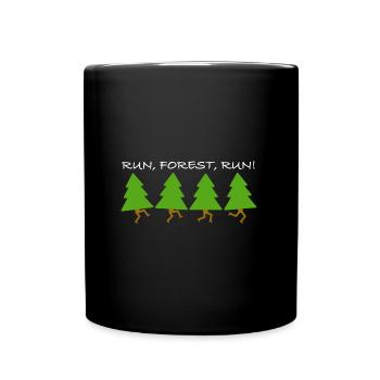 Run Forest Run! Film, funny sayings, fun, nature - Full Colour Mug - black - Front