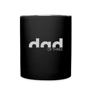 Papa von Drei - Papa Vater Geschenk Vatertag - Tasse einfarbig - Schwarz - Vorne