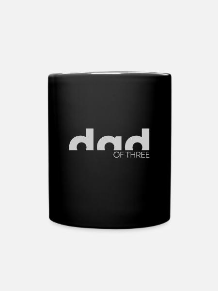 Papa von Drei - Papa Vater Geschenk Vatertag - Tasse einfarbig - Schwarz
