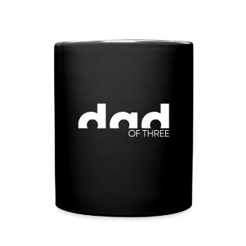 Papa von Drei - Papa Vater Geschenk Vatertag - Tasse einfarbig - Schwarz - Vorne