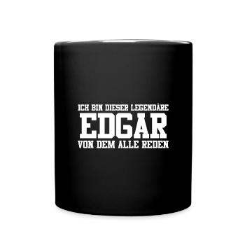 Edgar Name Design - Tasse einfarbig - Schwarz - Vorne