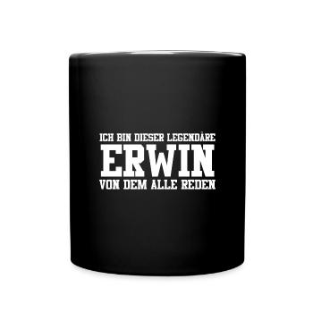Erwin Name Design - Tasse einfarbig - Schwarz - Vorne