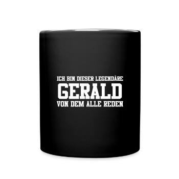 Gerald Name Design - Tasse einfarbig - Schwarz - Vorne