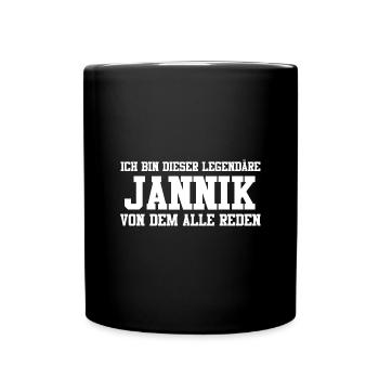 Jannik Name Design - Tasse einfarbig - Schwarz - Vorne