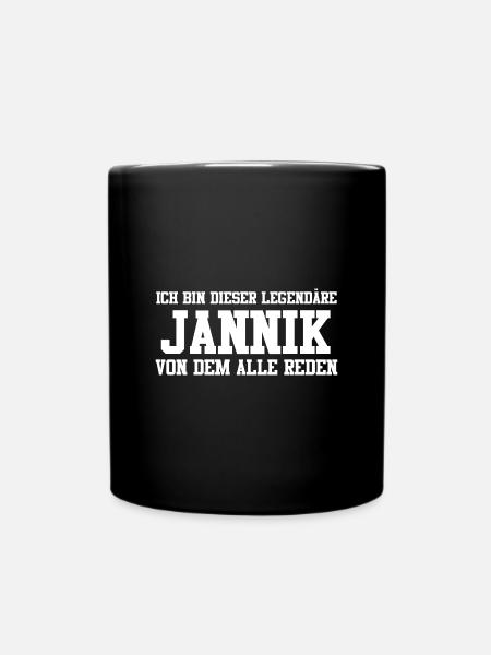 Jannik Name Design - Tasse einfarbig - Schwarz