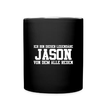 Jason Name Design - Tasse einfarbig - Schwarz - Vorne
