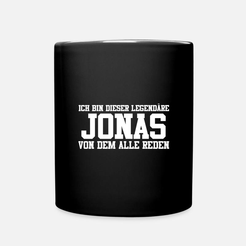 Jonas Name Design - Tasse einfarbig - Schwarz