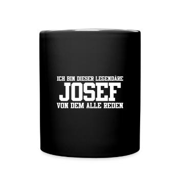 Josef Name Design - Tasse einfarbig - Schwarz - Vorne