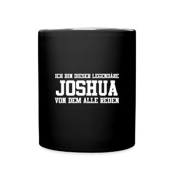 Joshua Name Design - Tasse einfarbig - Schwarz - Vorne