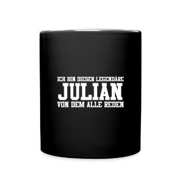 Julian Name Design - Tasse einfarbig - Schwarz - Vorne