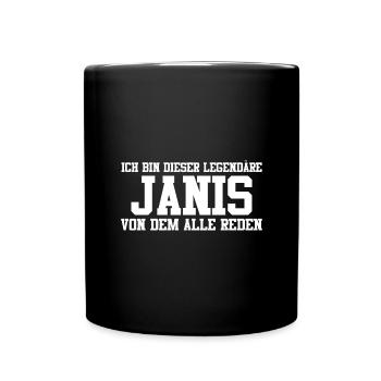 Janis Name Design - Tasse einfarbig - Schwarz - Vorne