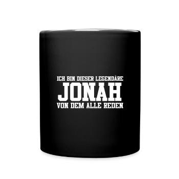 Jonah Name Design - Tasse einfarbig - Schwarz - Vorne