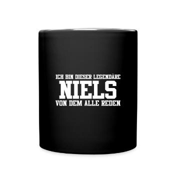 Niels Name Design - Tasse einfarbig - Schwarz - Vorne