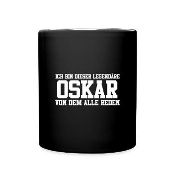 Oskar Name Design - Tasse einfarbig - Schwarz - Vorne