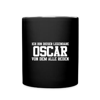 Oscar Name Design - Tasse einfarbig - Schwarz - Vorne