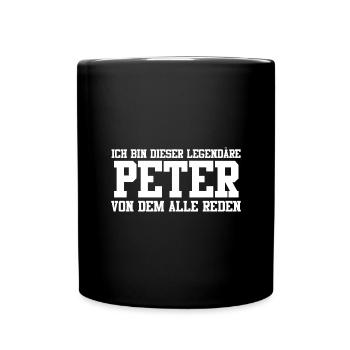 Peter Name Design - Tasse einfarbig - Schwarz - Vorne