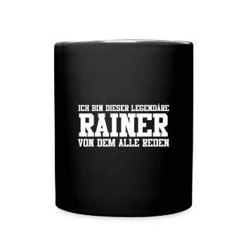 Rainer Name Design - Tasse einfarbig - Schwarz - Vorne