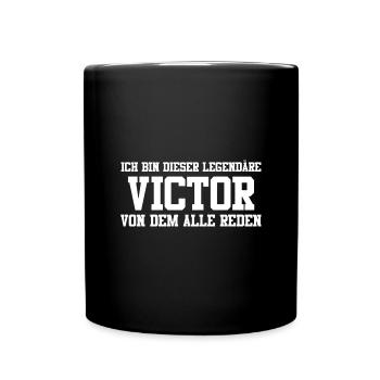 Victor Name Design - Tasse einfarbig - Schwarz - Vorne