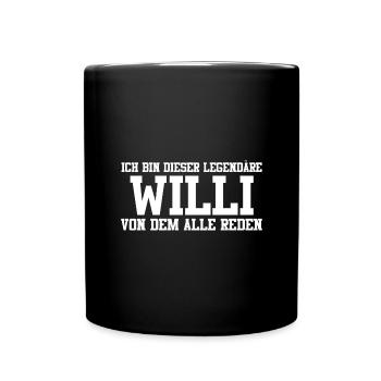 Willi Name Design - Tasse einfarbig - Schwarz - Vorne