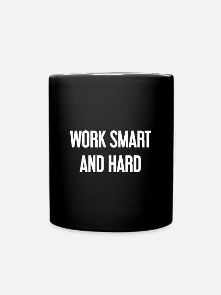 Work Smart and Hard – Success motto for doers - Full Colour Mug - black