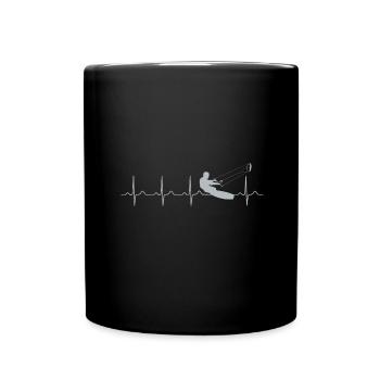 Kitesurfer Heartbeat Kitesurfing Sports nautiques - Mug uni - noir - Devant