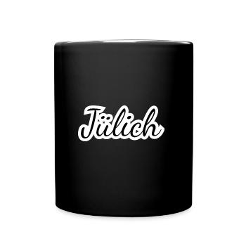 Jülich - Textdesign mit Stadtnamen - Tasse einfarbig - Schwarz - Vorne