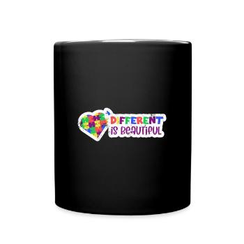 ADHS AUTIST ANDERS IST SCHÖN PUZZLE SPRUCH MOTIVE - Tasse einfarbig - Schwarz - Vorne