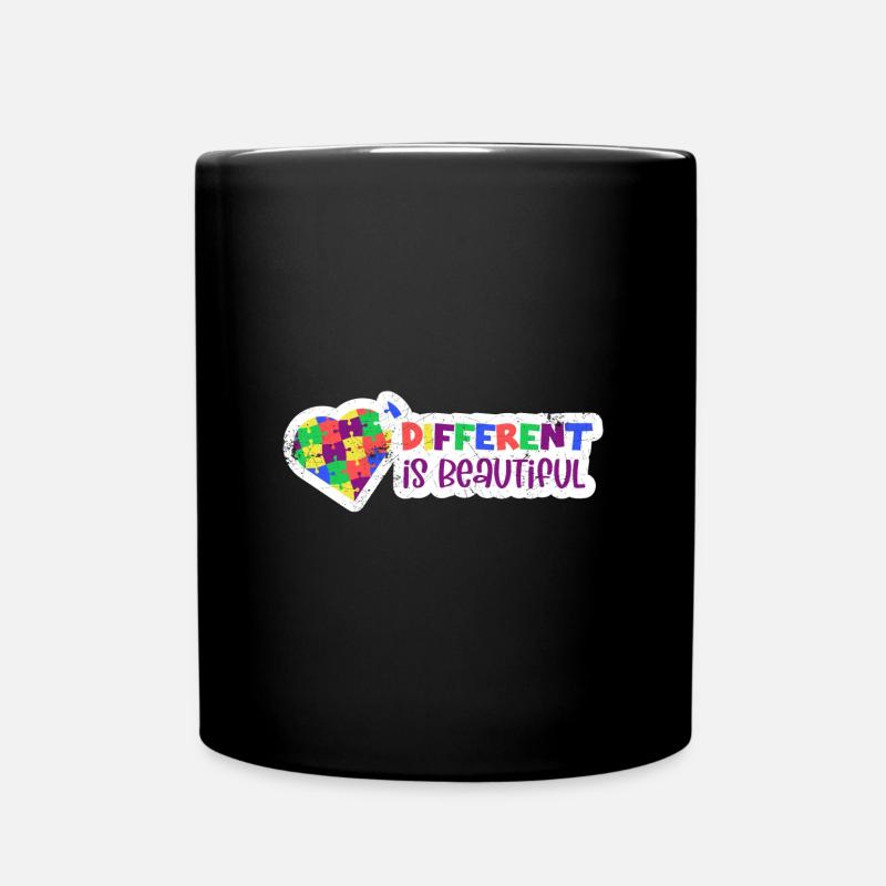 ADHS AUTIST ANDERS IST SCHÖN PUZZLE SPRUCH MOTIVE - Tasse einfarbig - Schwarz