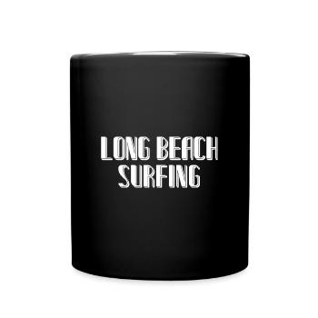 Long Beach Surfing - Tasse einfarbig - Schwarz - Vorne