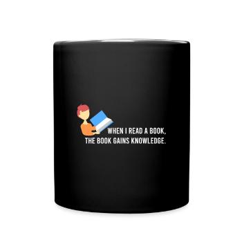 Wenn ich ein Buch lese - Tasse einfarbig - Schwarz - Vorne