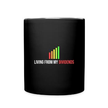 live on my dividend - Full Colour Mug - black - Front