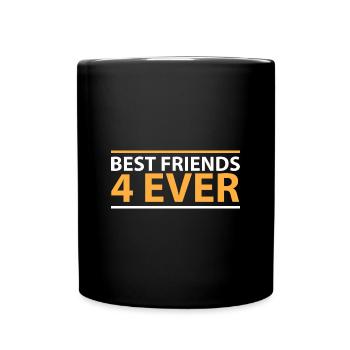 Beste Freunde 4 für immer - Tasse einfarbig - Schwarz - Vorne