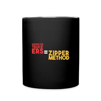 Horror für Trucker = Reißverschluss - Tasse einfarbig - Schwarz - Vorne