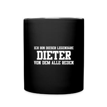 Dieter Name Design - Tasse einfarbig - Schwarz - Vorne