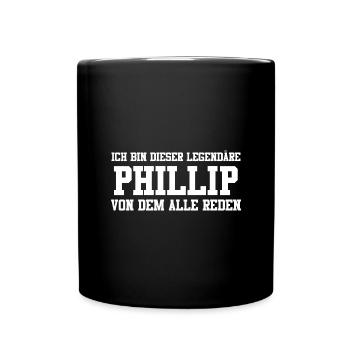 Phillip Name Design - Tasse einfarbig - Schwarz - Vorne