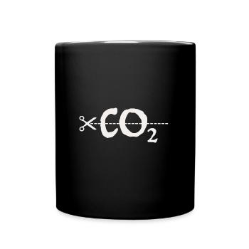CO2 | Changement climatique, ciseaux, conservation de la nature - Mug uni - noir - Devant