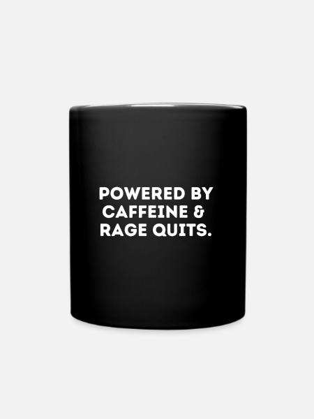 Propulsé par la cafférine et rage quits - Mug uni - noir