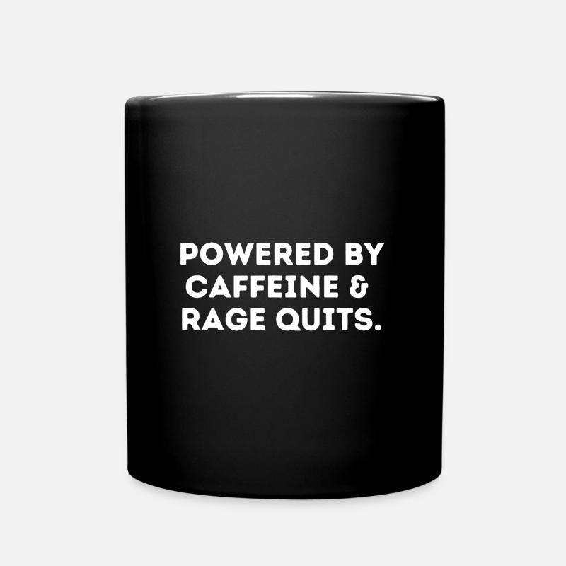 Propulsé par la cafférine et rage quits - Mug uni - noir