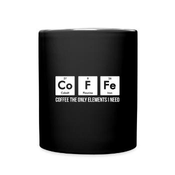 Chemie-Periodensystem Chemie-Kaffee - Tasse einfarbig - Schwarz - Vorne