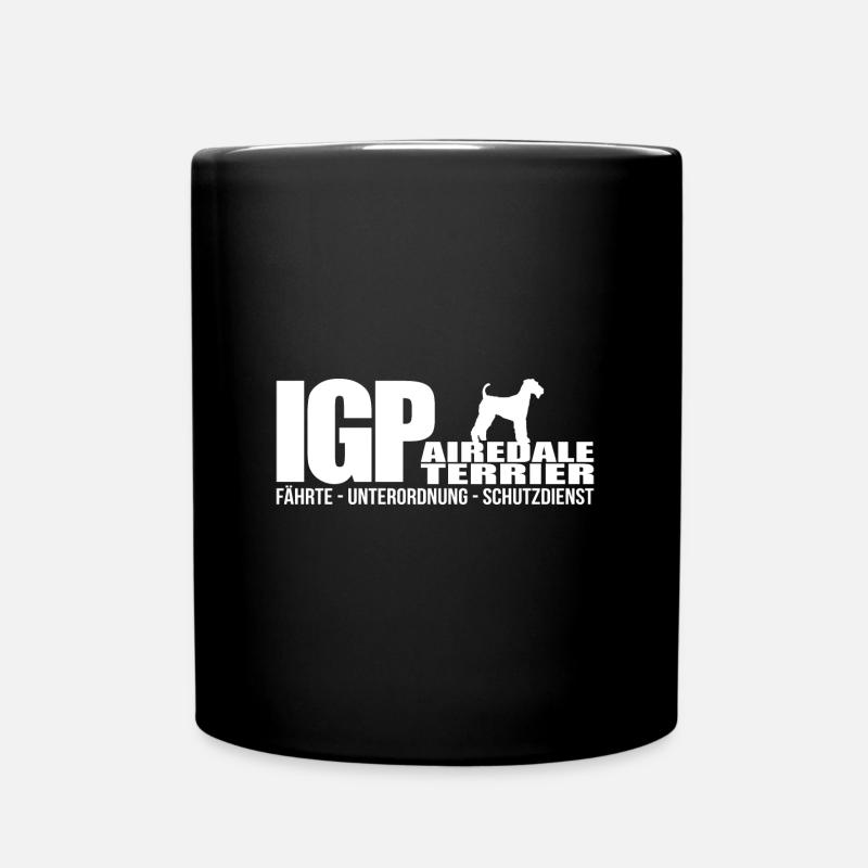 IGP AIREDALE TERRIER Wilsigns Hundesport Geschenke - Tasse einfarbig - Schwarz