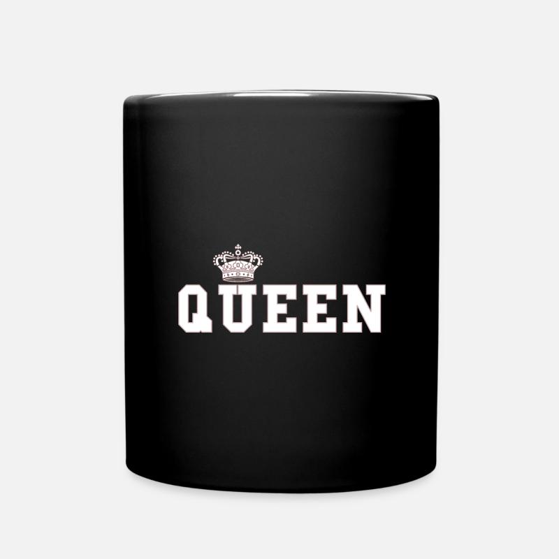 King - Queen Geschenk Geschenkidee - Tasse einfarbig - Schwarz
