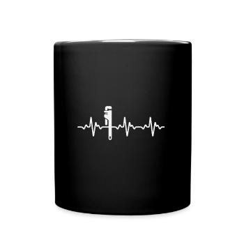 Plumbing Wrench Heartbeat - Mug uni - noir - Devant