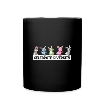 Feiern Sie Diversity Rabbit Pet Lover Ostern - Tasse einfarbig - Schwarz - Vorne